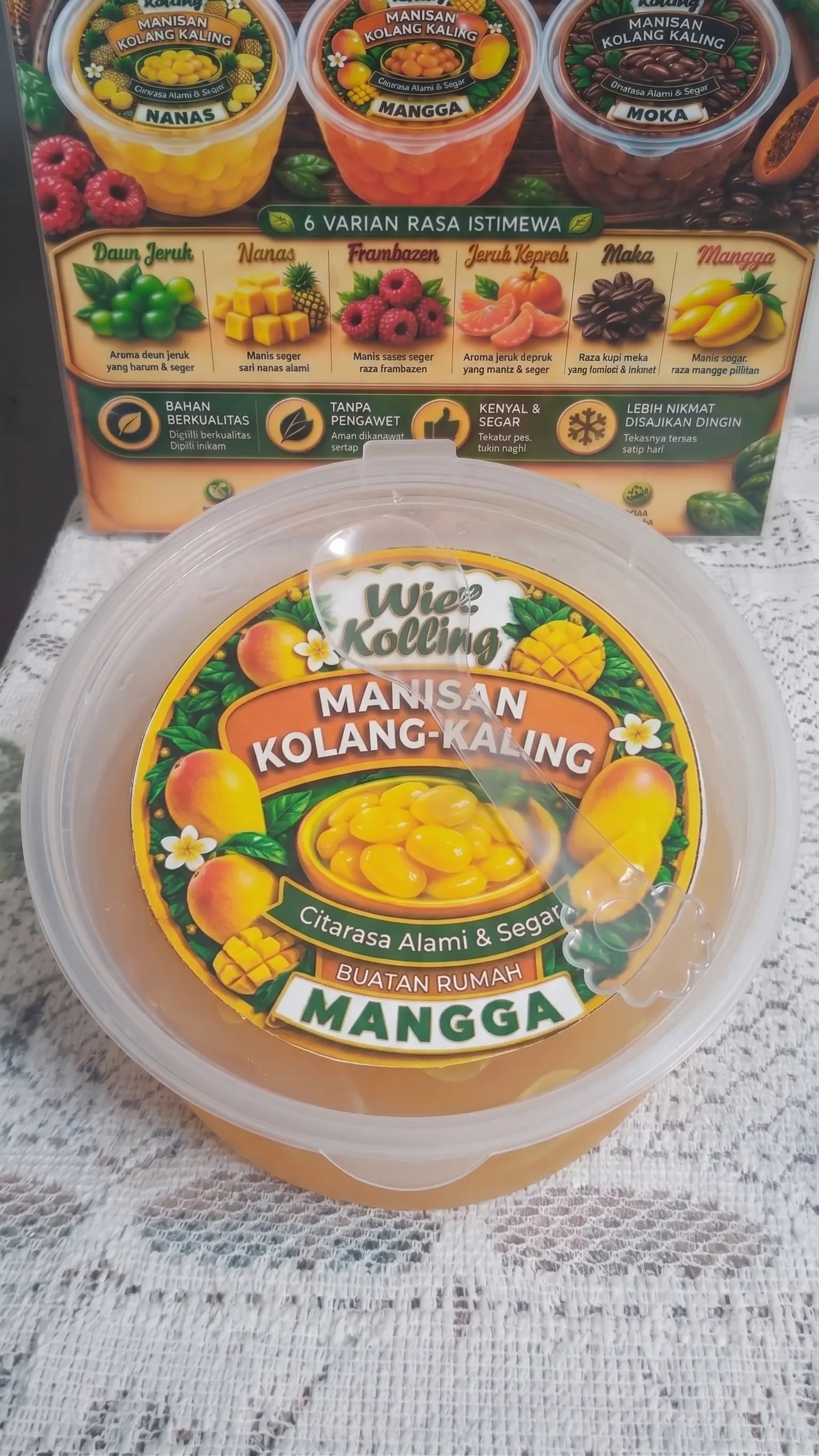 Manisan kolang kaling rasa Mangga