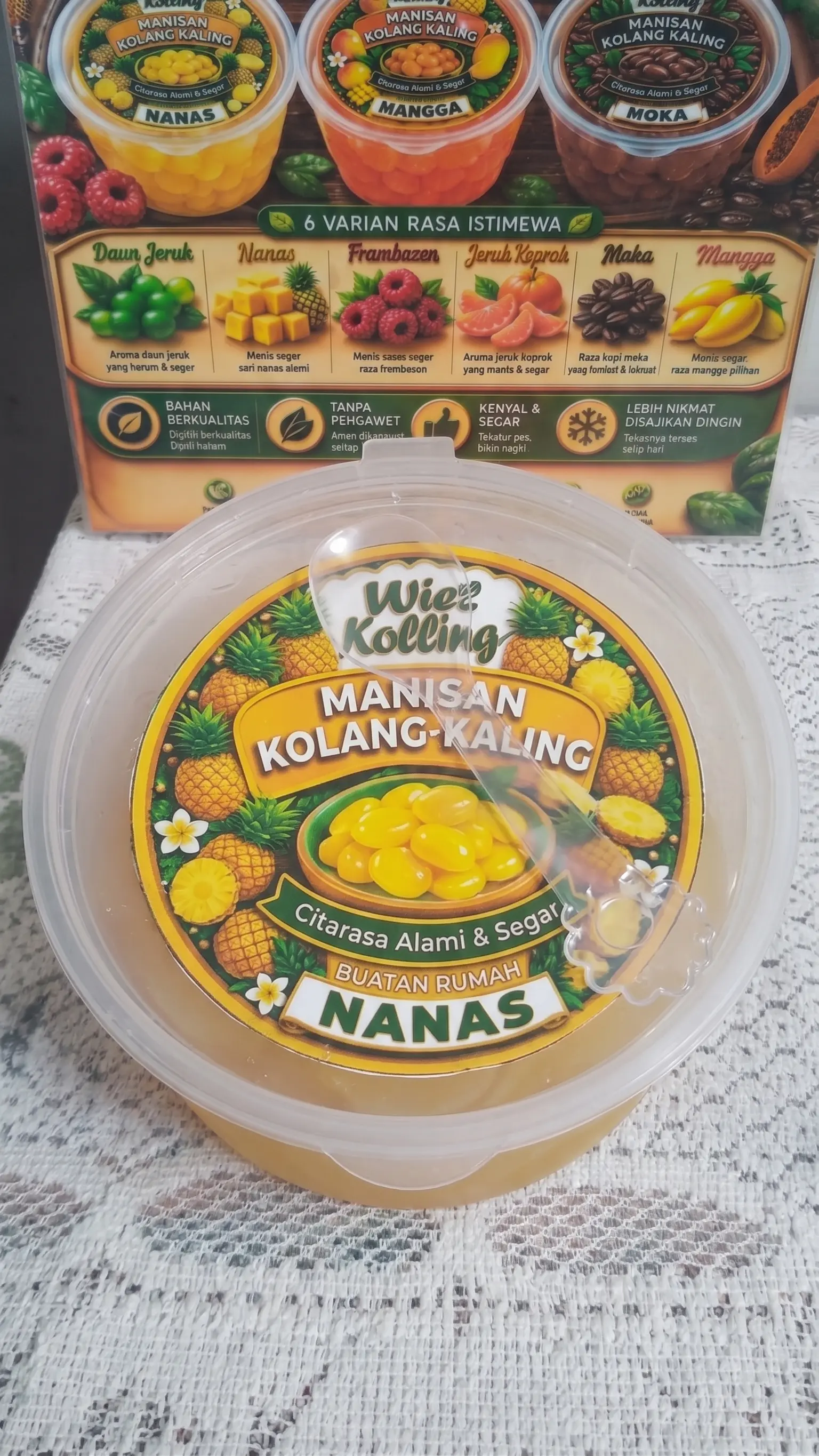 Manisan kolang kaling rasa Nanas